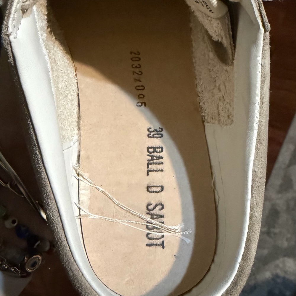 Golden Goose Suede Sabot Ballstars Sneakers with Glitter Silver Star - Picture 9 of 9